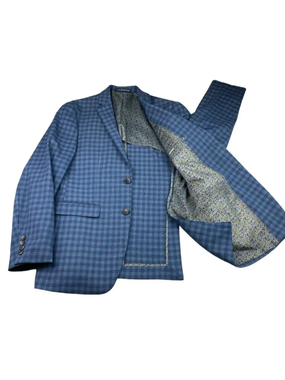 Penguin Men’s Wool Blend 2-Button Blazer Jacket Blue Check Plaid • 38R